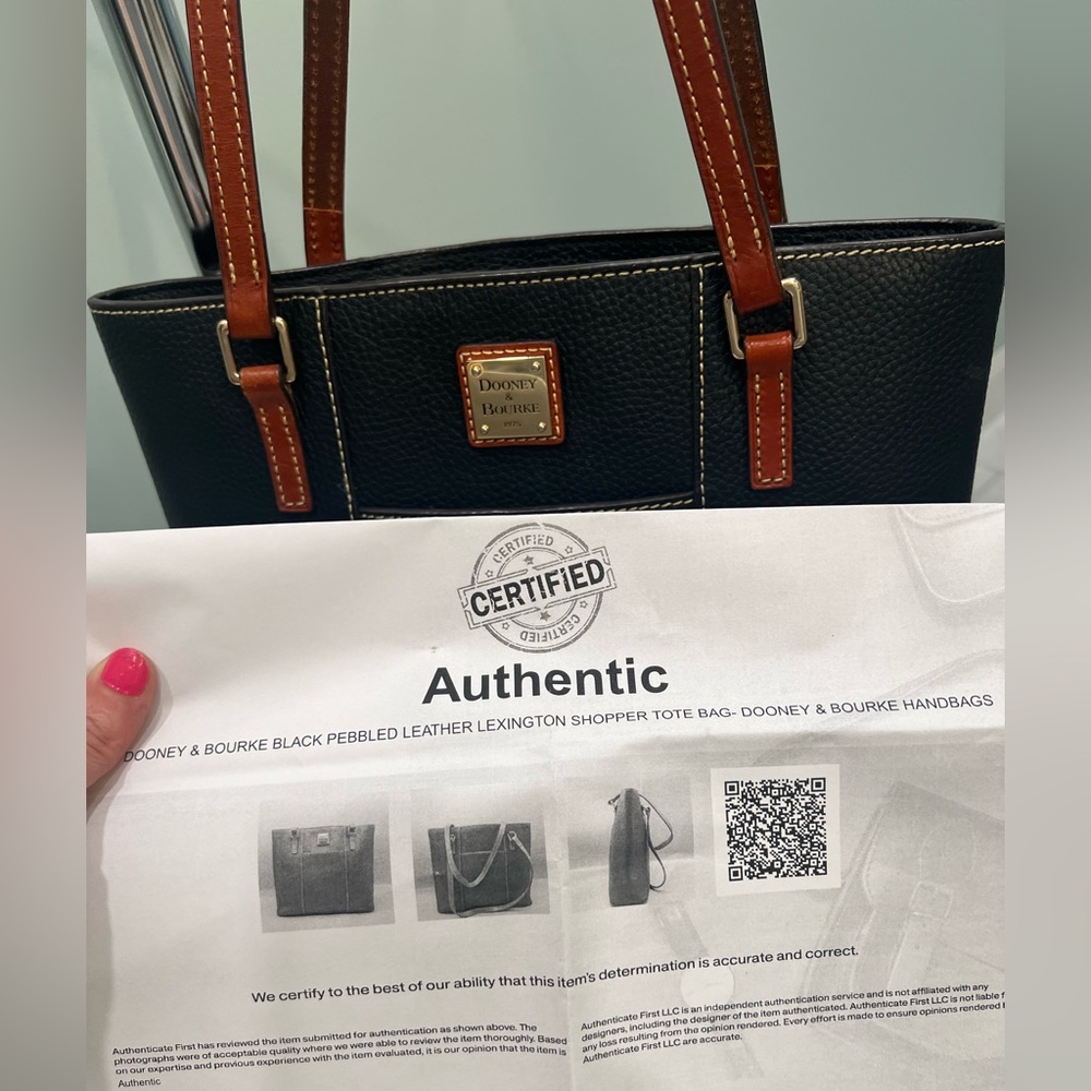 Dooney & Bourke Pebble Grain Small Lexington Shopper in black leather. - Picture 9 of 14
